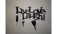 Kulcstartó Live Love Laugh 6 akasztós fekete színű, 25x11x2,5 cm 3