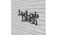 Kulcstartó Live Love Laugh 6 akasztós fekete színű, 25x11x2,5 cm 6