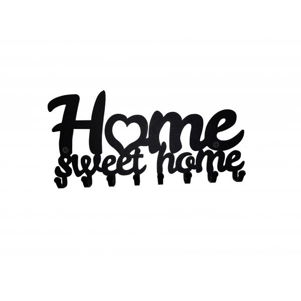 Home sweet home fém kulcstartó fekete színben 1