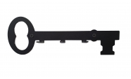 Kulcs formájú kulcstartó fekete színben 3 akasztóval