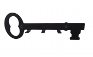 Kulcs formájú kulcstartó fekete színben 3 akasztóval 2