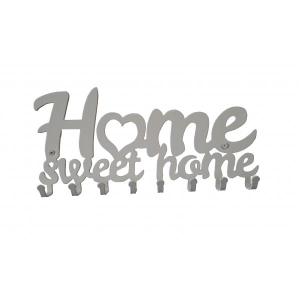 Home sweet home fém kulcstartó fehér színben 1