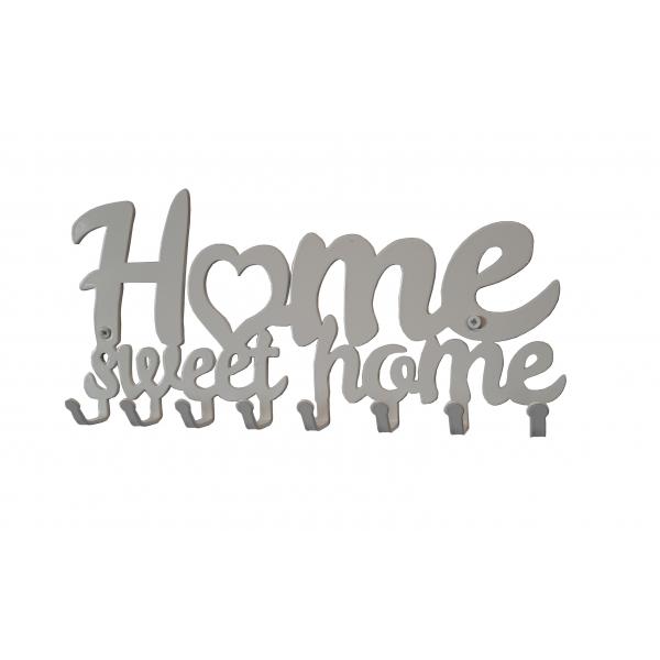 Home sweet home fém kulcstartó fehér színben 2