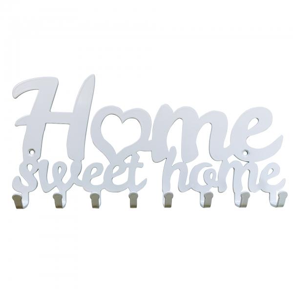 Home sweet home fém kulcstartó fehér színben 4