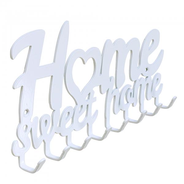 Home sweet home fém kulcstartó fehér színben 5