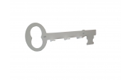 Kulcs formájú kulcstartó fehér színben 3 akasztóval 2