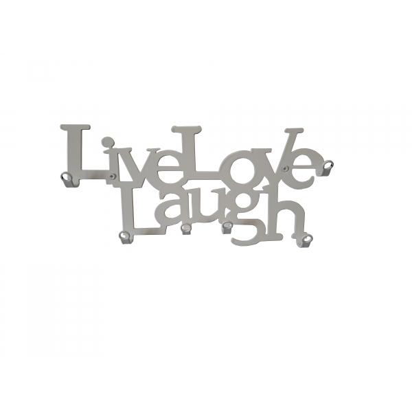 Kulcstartó Live Love Laugh 6 akasztós fehér színű, 25x11x2,5 cm 1