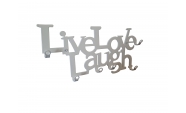 Kulcstartó Live Love Laugh 6 akasztós fehér színű, 25x11x2,5 cm 2