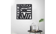 Kalapos hölgy sziluettje 49x49 cm, art dekor, Fekete 4
