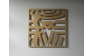 Kalapos hölgy sziluettje 49x49 cm, art dekor, Arany 4