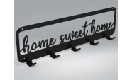 Home Sweet Home fém fogas 5 akasztóval fekete színben 3