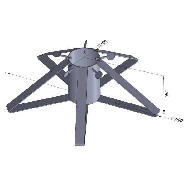 Fém fenyőtartó állítható átmérővel 100mm-45mm, fekete 4