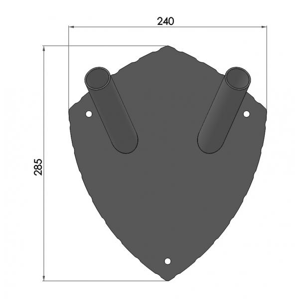 Fali dupla zászlótartó, model 4, 285x240 mm 2