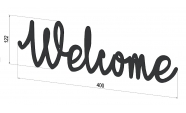 Welcome fém falidísz, 40 cm x 13 cm 2