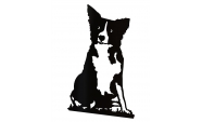 Fali dekoráció Kutya, Border Collie, 50 cm, acél, fekete