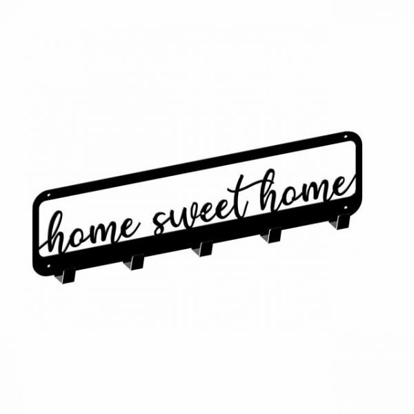 Home Sweet Home fém fogas 5 akasztóval fekete színben 2