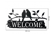 Fali fém dekoráció Welcome Birds  4