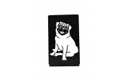 Mops kutya mintázatú könyvtámasz, 180x110 mm, fém, matt fekete 1