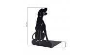 Ülő kutya, vizsla könyvtámasz, 165x110 mm, fém, matt fekete 6