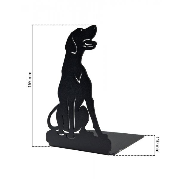 Ülő kutya, vizsla könyvtámasz, 165x110 mm, fém, matt fekete 6