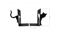 Macska könyvtámasz két darabos, 180x110 mm, fém, matt fekete 7