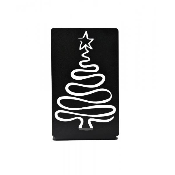 Karácsonyfa könyvtámasz, 180x110 mm, fém, matt fekete 1
