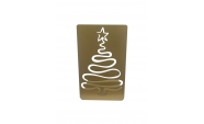 Karácsonyfa könyvtámasz, 180x110 mm, fém, arany