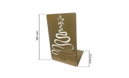 Karácsonyfa könyvtámasz, 180x110 mm, fém, arany 4