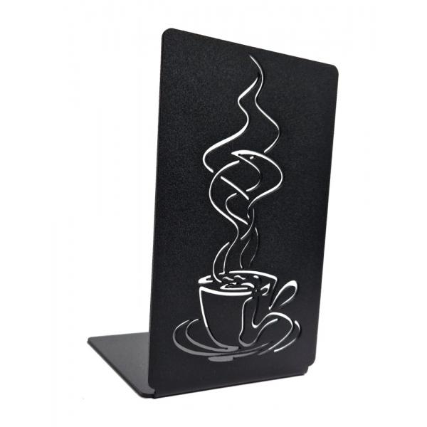 Kávé könyvtámasz, 180x110 mm, fém, matt fekete 3