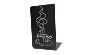 Kávé könyvtámasz, 180x110 mm, fém, matt fekete