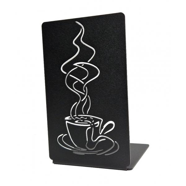 Kávé könyvtámasz, 180x110 mm, fém, matt fekete 1