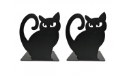 Macskák könyvtámasz két darabos,  model 3, 135x110 mm, fém, matt fekete 2