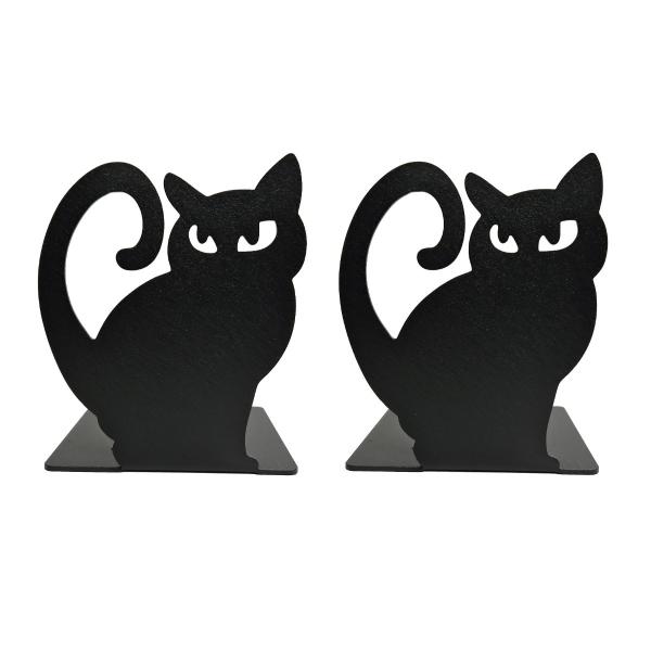 Macskák könyvtámasz két darabos,  model 3, 135x110 mm, fém, matt fekete 2