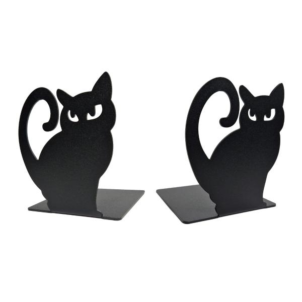 Macskák könyvtámasz két darabos,  model 3, 135x110 mm, fém, matt fekete 1