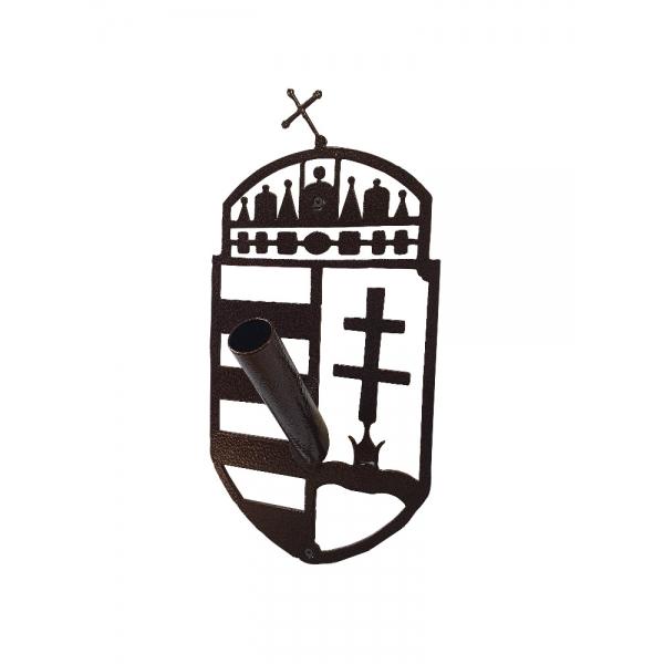  Fali zászlótartó Magyar címer, antik színben  2