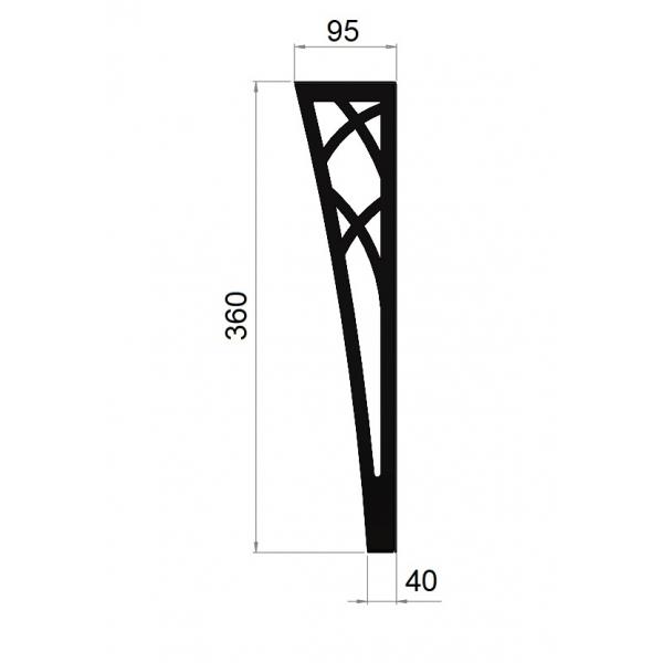 Kávézó asztalláb 4 darabos készlet, 36 CM magas, model 2, fekete színben 3