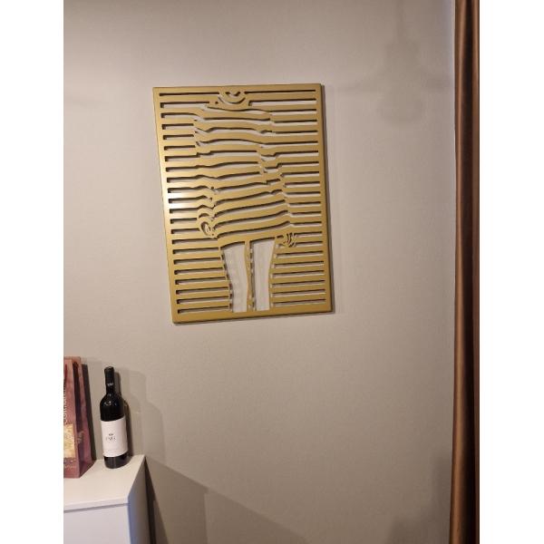 Fali dekoráció, Silhouette Girl, arany, 75x54 cm, acél 2