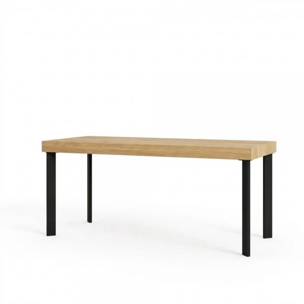 Négy darabos asztalláb szett, fém, elektrosztatikusan festett, fekete, Model 9, 71cm 2