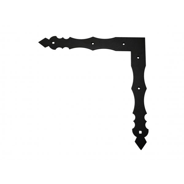 Dekoratív összekötő vinkli, acél, 30x30 cm, fekete 1