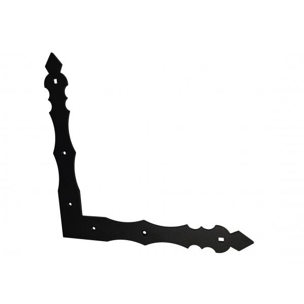 Dekoratív összekötő vinkli, acél, 30x30 cm, fekete 2