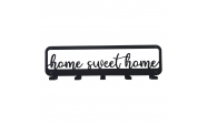 Home Sweet Home fém fogas 5 akasztóval fekete színben 1