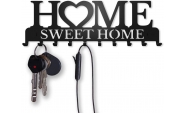 Home Sweet Home fém kulcstartó fekete színben 10 akasztóval 4