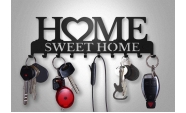 Home Sweet Home fém kulcstartó fekete színben 10 akasztóval 5