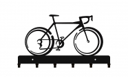Bicikli kulcstartó fekete színben 6 akasztóval 1