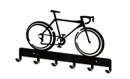 Bicikli kulcstartó fekete színben 6 akasztóval 2