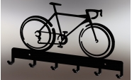 Bicikli kulcstartó fekete színben 6 akasztóval 3