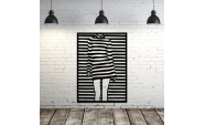Fali dekoráció, Silhouette Girl, fekete, 75x54 cm, acél 4