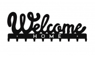 Welcome Home feliratú kulcstartó fekete színben 10 akasztóval