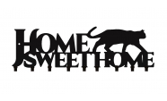 Home Sweet Home kulcstartó feliratú kulcstartó fekete színben 9 akasztóval