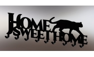 Home Sweet Home kulcstartó feliratú kulcstartó fekete színben 9 akasztóval 3